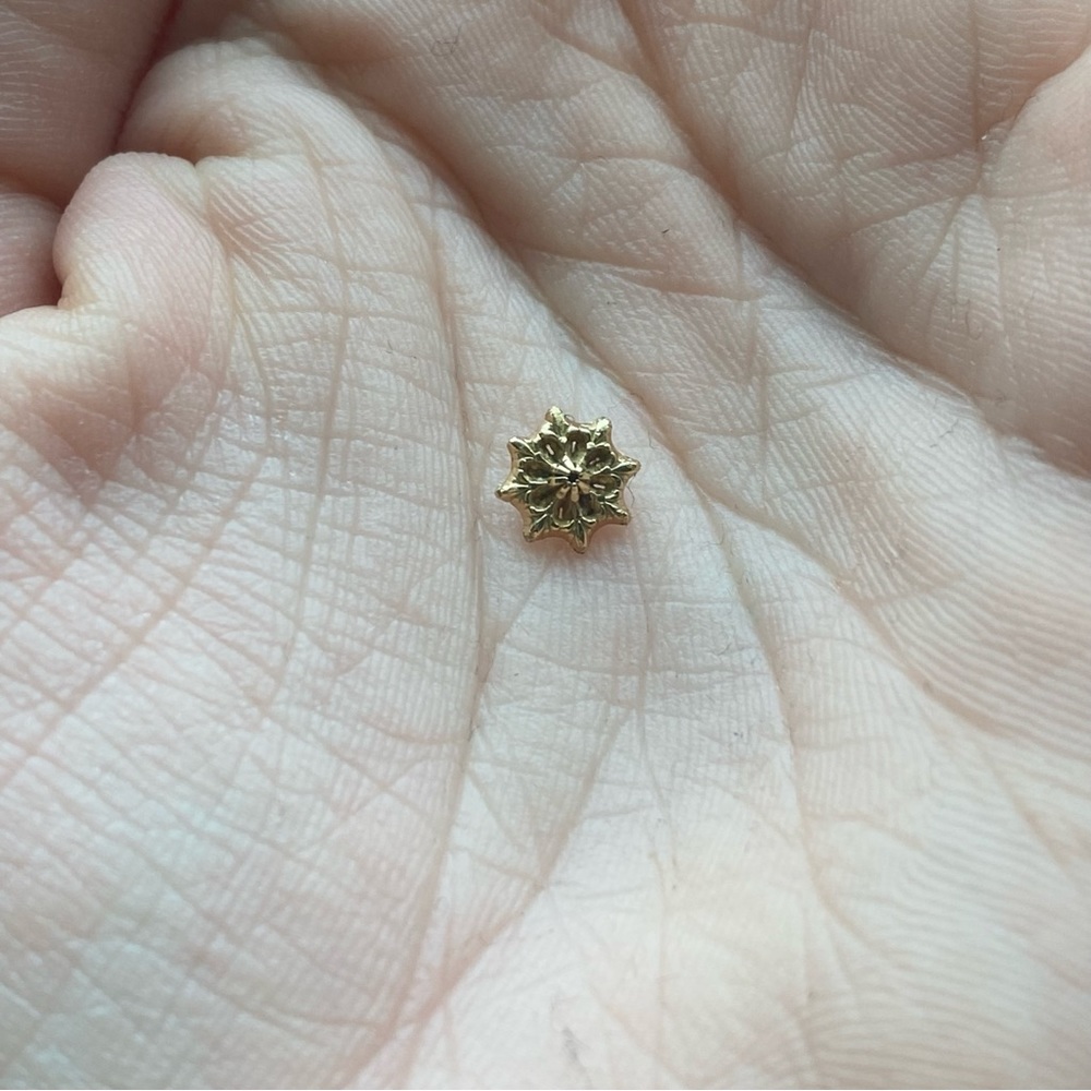 Kiwi diamond end “THREADED” 14k yellow gold